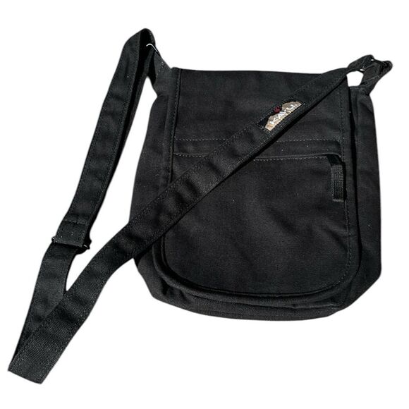 Kavu Kicker Crossbody Purse Bag Black Canvas Adjustable Strap Outdoors Gorpcore - Picture 1 of 4